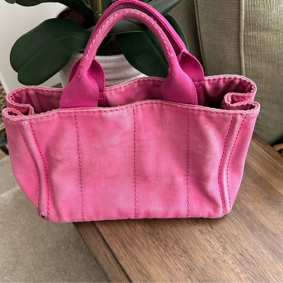 PRADA CANAPA  PEONIA CANVAS Mini Tote!  Pre-Loved - Picture 2 of 10
